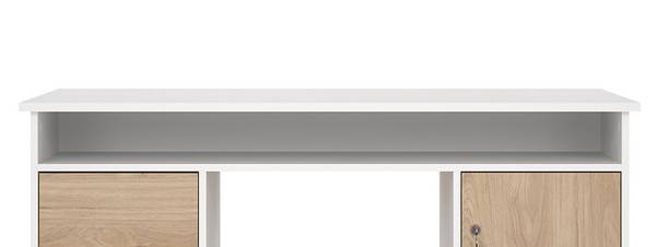 Schreibtisch FunctionPlus Weiß - Holzwerkstoff - 126 x 76 x 55 cm