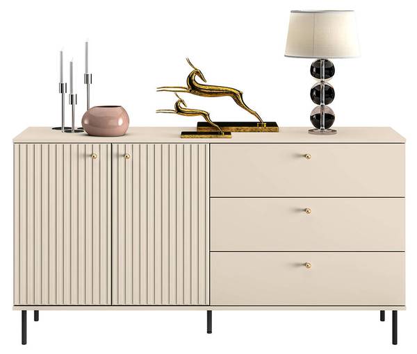 Sideboard SALOU-131-5 Beige - Holzwerkstoff - 160 x 85 x 40 cm