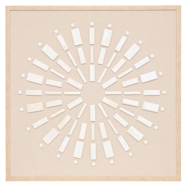 Relief-Leinwand HOURIA Beige - Holzwerkstoff - 3 x 78 x 78 cm