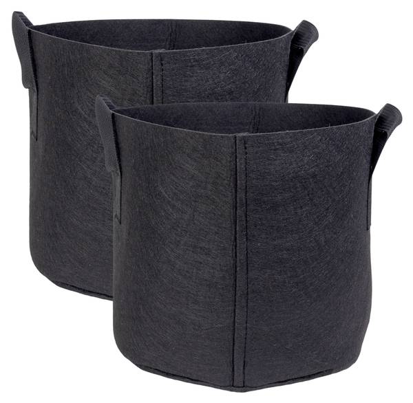 2x Pflanzsack 11 Liter Übertopf Kübel Schwarz - Textil - 5 x 26 x 38 cm