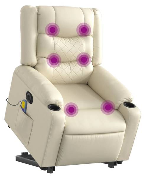 Massagesessel mit Aufstehhilfe 3032751-4 Creme - Weiß