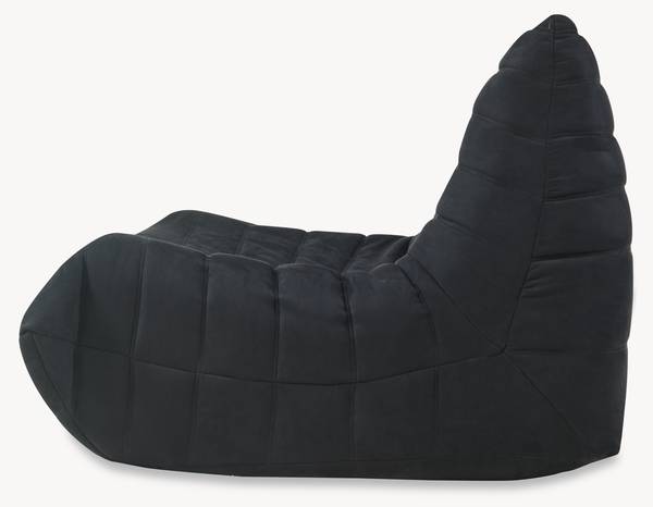 Bodensessel Kodsø Schwarz - Kunstleder - Textil
