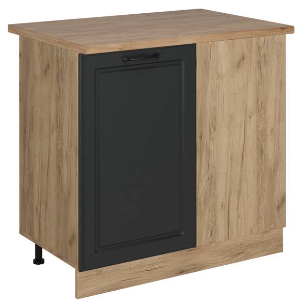 Eckunterschrank R-Line 53566 Anthrazit - Eiche Landhaus Dekor - Eiche Dekor