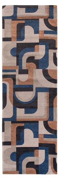 Teppich Module, Drinnen/Draußen waschbar Blau - Textil - 80 x 1 x 250 cm