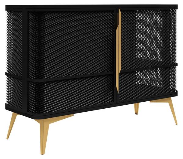 Kommode Modera 2 Schwarz - Gold