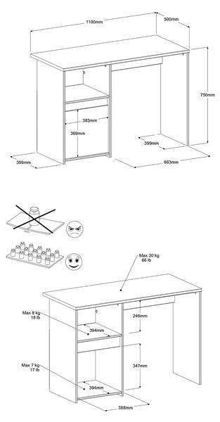 Kinderzimmer Pirouette13 3-teilig Weiß - Holzwerkstoff - 90 x 182 x 200 cm