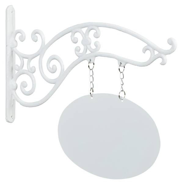 Gusseisen Wandschild zum Beschriften Weiß - Gusseisen - 43 x 36 x 3 cm