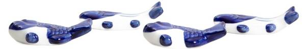 Essstäbchenablagen KIOTO 4er-Set Blau - Stein - 4 x 1 x 7 cm