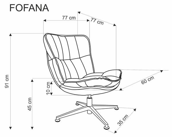 Sessel Fofana Beige - Bouclé - 77 x 91 x 77 cm