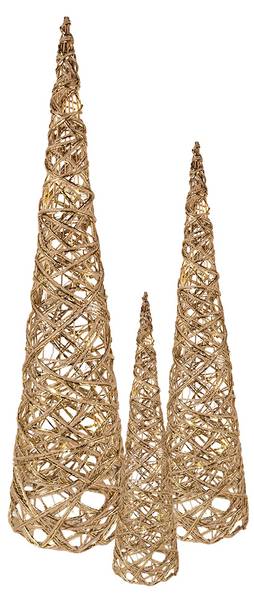 Weihnachtsbaum Xmas&William 3er Set Gold - Metall - 20 x 80 x 20 cm