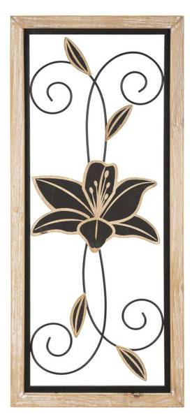 Wanddekoration Koman B Schwarz - Metall - 3 x 60 x 26 cm