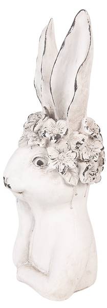 Dekorationsfigur Kaninchen 89608 Weiß - Kunststoff - 14 x 35 x 15 cm