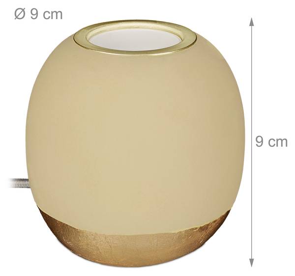 Dekoleuchte aus Beton Gold - Grün - Eisen - Beton - 9 x 9 x 9 cm