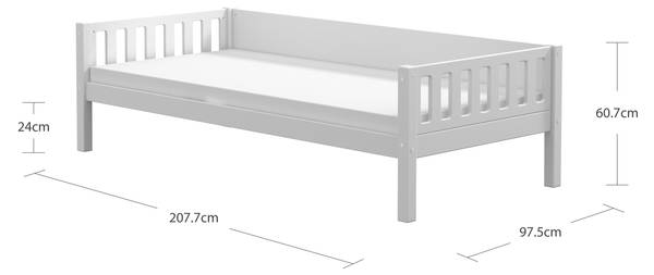 Kinder Einzelbett Viggo Weiß