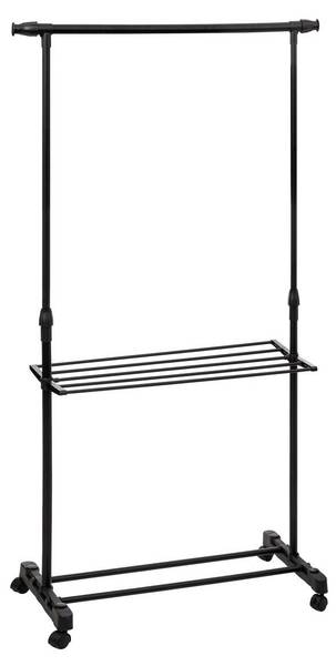 Kleiderständer mit Wäscheständer BASIC Schwarz - Metall - 41 x 160 x 145 cm