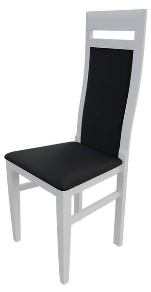 Esszimmerstuhl K70 Schwarz - Weiß - Kunstleder
