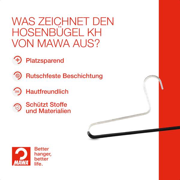 Hosenbügel KH C 10er-Set Schwarz - Tiefe: 32 cm - Anzahl Teile im Set: 10