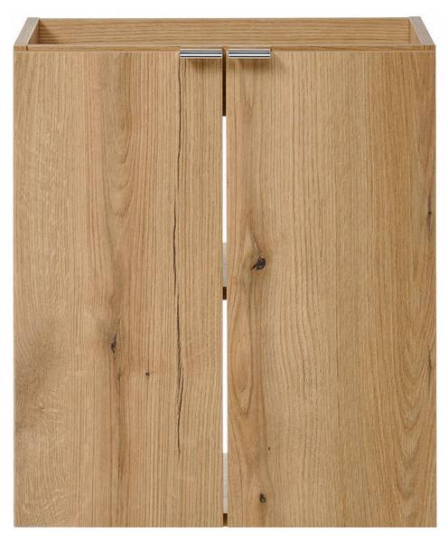 Waschtischunterschrank Skelbolu Schwarz - Eiche - Breite: 101 cm