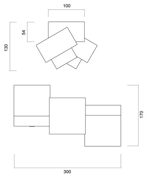 Deckenleuchte Cross x2 Grün