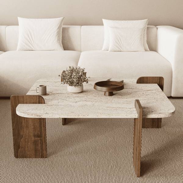 Couchtisch ORIGIN Beige - Braun - Holzwerkstoff - 90 x 35 x 90 cm