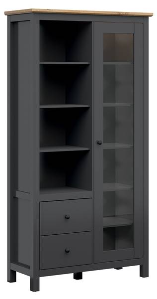 Geschirrschrank Duck Grau - Holzwerkstoff - 106 x 203 x 44 cm