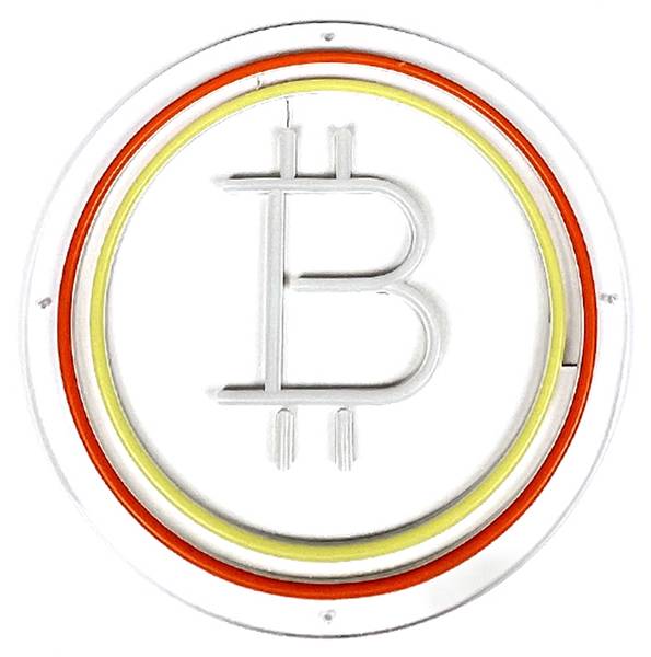 LED Neon Schild Bitcoin Kunststoff - 30 x 30 x 2 cm