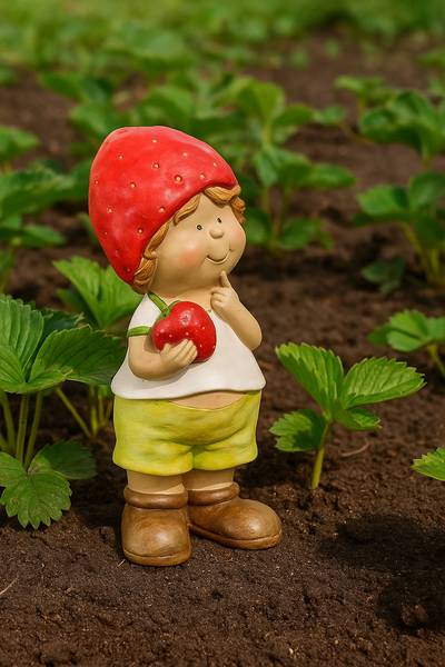 Gartenfigur Erdbeer Emil Rot - Keramik - 19 x 45 x 21 cm