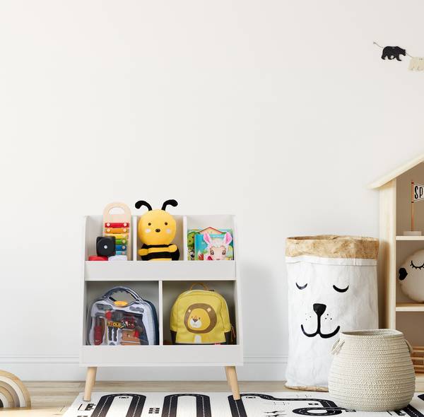 Weißes Kinderregal mit 5 Fächern Braun - Weiß - Filz - 60 x 66 x 30 cm