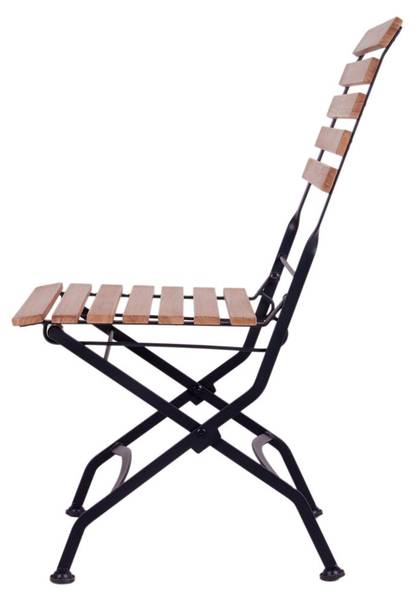 Klappbarer Gartenstuhl Toscana  2 Stück Schwarz - Akazie - 45 x 90 x 63 cm