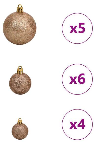 Künstlicher Weihnachtsbaum 3700000068-5 Grün - Roségold - Weiß - 60 x 120 x 60 cm