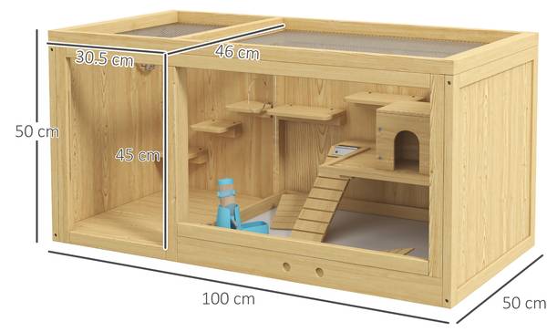 Hamsterkäfig BB7124 Beige - Massivholz - 24 x 108 x 56 cm