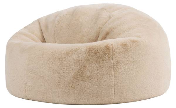 Sitzsack Kingston Kaninchenkunstfell Beige