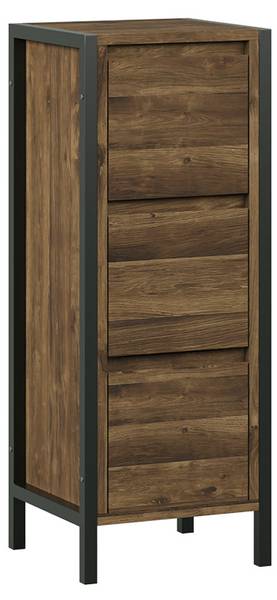 Midischrank Naola 56464 Schwarz - Braun - Holzwerkstoff - 30 x 80 x 30 cm