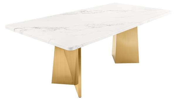 Esstisch EXTRAVAGANCIA Weiß - Marmor - 200 x 76 x 100 cm