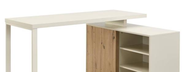 Schreibtisch LONAMI Beige - Holz teilmassiv - 110 x 76 x 140 cm