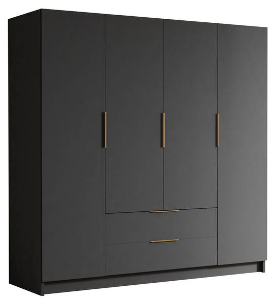 Kleiderschrank Sofia Schwarz - Gold