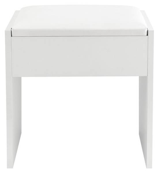 Schminktisch Hocker Melly Weiß - Holzwerkstoff - 40 x 43 x 30 cm