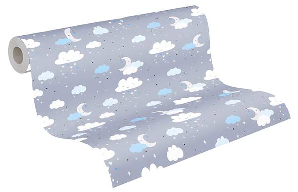 Vliestapete 381252-GU Blau - Fleece - 53 x 1005 x 1 cm