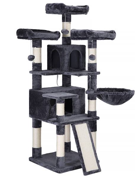 Kattenboom Gaborone grijs - plaatmateriaal op houtbasis - 50 x 168 x 54 cm