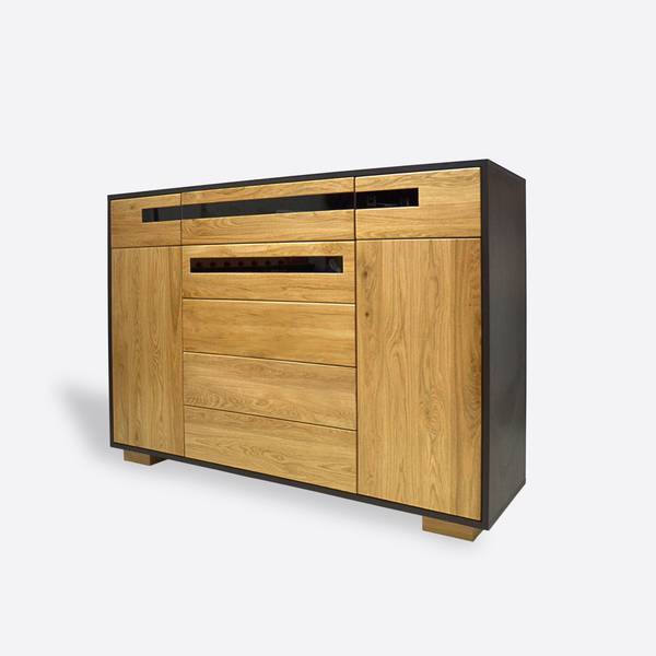 Moderne Kommode aus Holz LAGOS Braun - Eiche - 145 x 100 x 40 cm