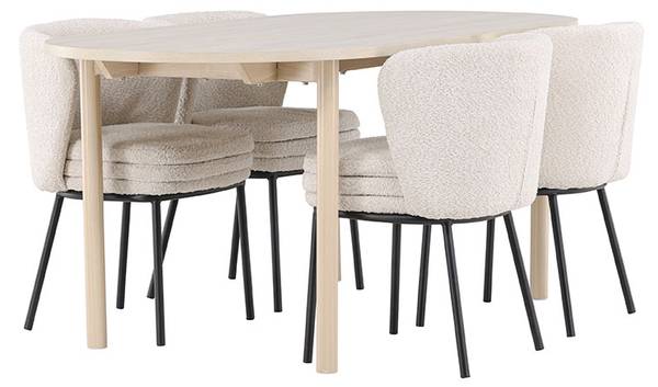 Essgruppe Andy 5-teilig Weiß - Holzwerkstoff - 90 x 75 x 180 cm