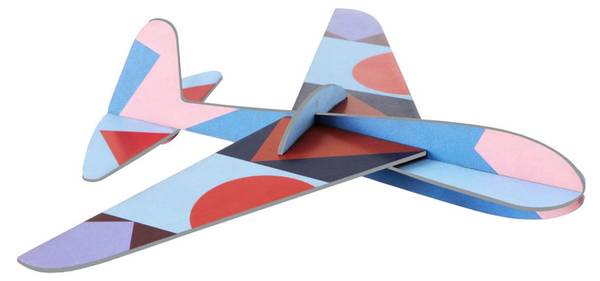 Wandobjekt Geometrisches Flugzeug Naturfaser - Papier - 6 x 19 x 23 cm