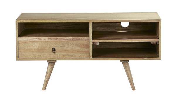 TV-Möbel OSCAR Beige - Massivholz - 110 x 55 x 110 cm