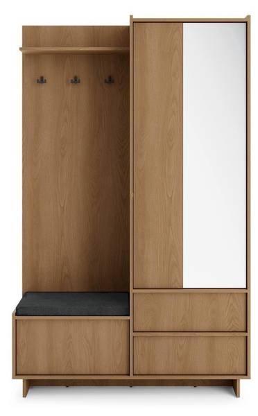 Garderobe Suna mit Kissen Braun - Holzwerkstoff - 125 x 201 x 39 cm