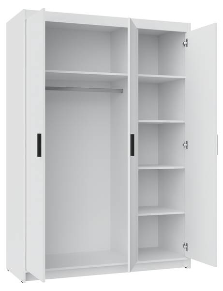 Kleiderschränke LENA 3D Weiß - Holzwerkstoff - 133 x 190 x 53 cm