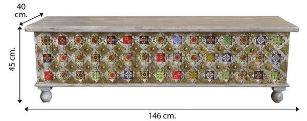 Aufbewahrungstruhe 4523319462 Massivholz - 146 x 45 x 40 cm