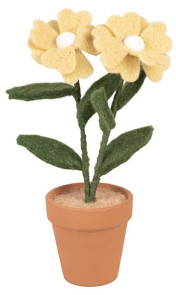 Dekoration Blume Deco&Bryson Gelb - Textil - 8 x 26 x 8 cm