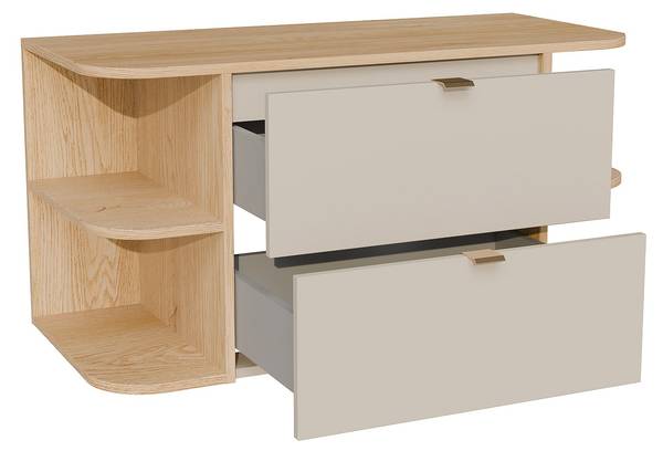Waschbeckenunterschrank LAVENA Beige - Braun - Holz teilmassiv - 100 x 50 x 46 cm