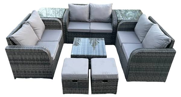 Gartenmöbel im Freien L(8er-Set) Grau - Webstoff - 124 x 79 x 67 cm