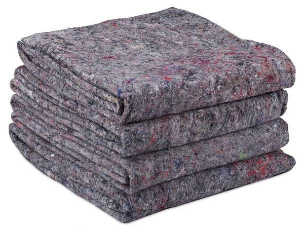 Umzugsdecken 150 x 200 cm im 4er Set Grau - Kunststoff - Textil - 200 x 1 x 150 cm